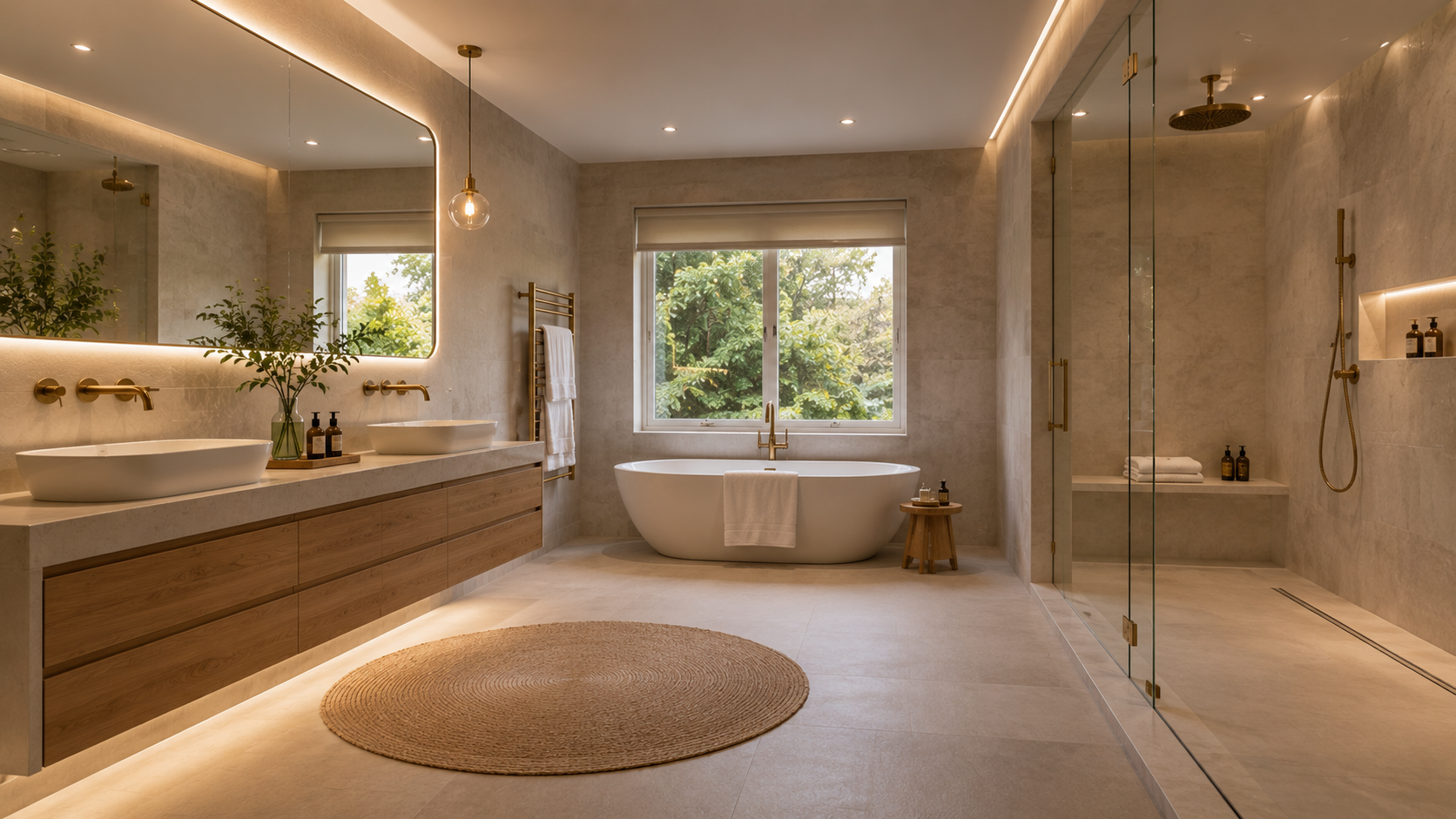Contemporary ensuite bathroom design Abu Dhabi